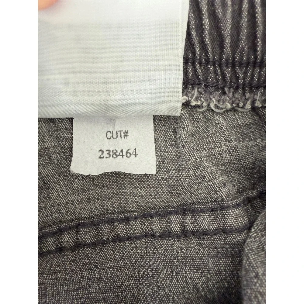 Denim & Co Womens 2X Charcoal Gray Elastic Waist Straight‎ Leg Pants A262865